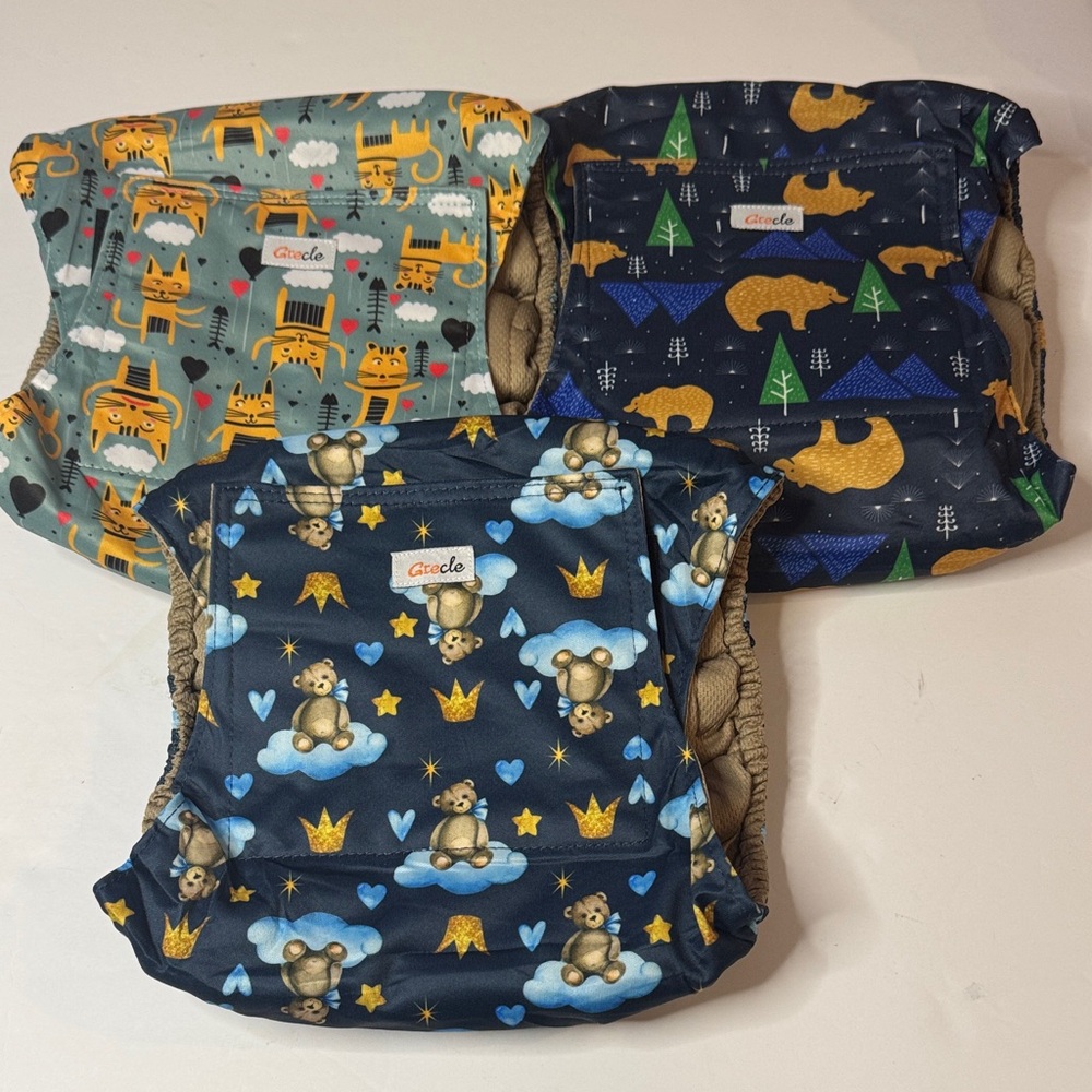 Grecle Reusable Washable Male Dog Diaper Belly Bands, Set of 3